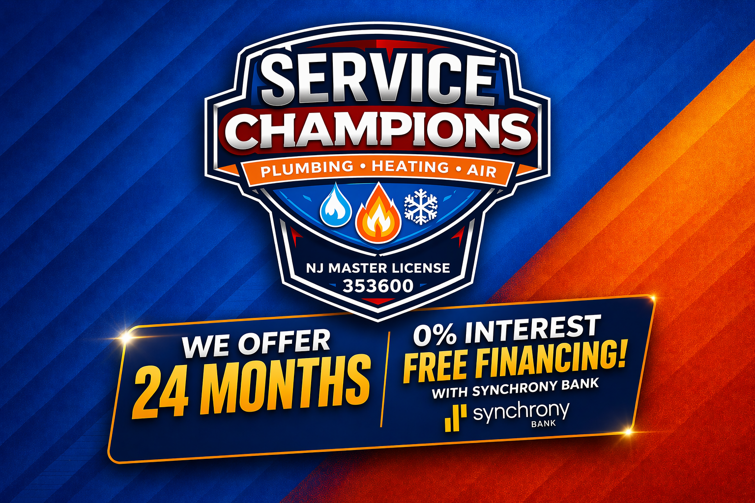 0% Interest Free Financing for 24 months with Synchrony Bank